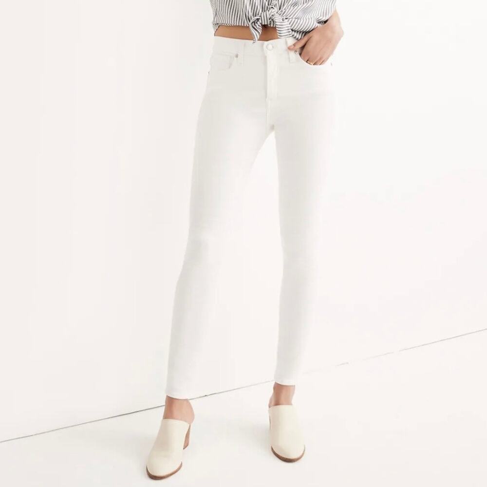 Madewell Women’s Pure White Mid-Rise Skinny Jeans Sz 25